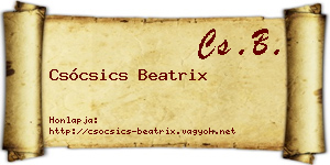 Csócsics Beatrix névjegykártya