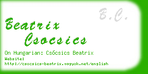 beatrix csocsics business card